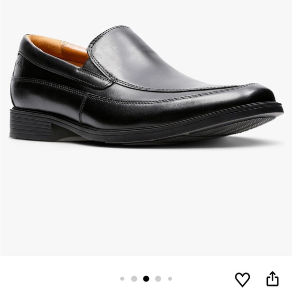 Clarks Tilden Black Leather Slip-On Men’s Loafers - Picture 2 of 9